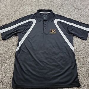Mizzou Tigers Polo Shirt Mens Large Black Short Sleeve Antigua